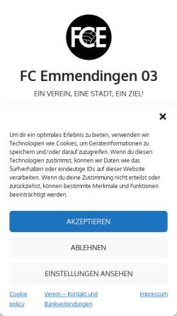 Vorschau der mobilen Webseite www.fcemmendingen.de, FC Emmendingen 03