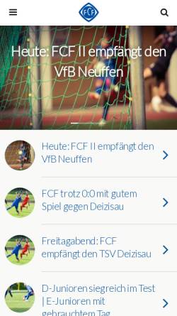 Vorschau der mobilen Webseite www.fc-frickenhausen.de, 1. FC Frickenhausen e.V,