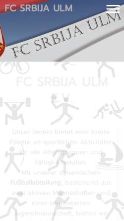 Vorschau der mobilen Webseite www.fc-srbija-ulm.de, FC-Srbija-Ulm e.V.