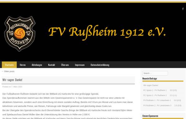Vorschau von www.fv-russheim.de, Fußballverein Rußheim 1912 e.V.