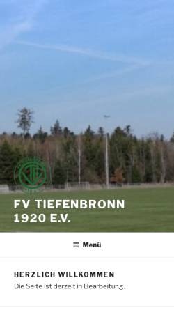 Vorschau der mobilen Webseite fvtiefenbronn.de, FVT Tiefenbronn 1920 eV