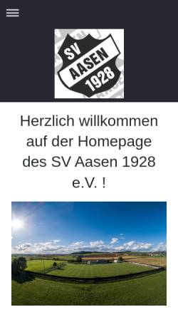 Vorschau der mobilen Webseite www.sv-aasen.de, SV Aasen e.V. 1928