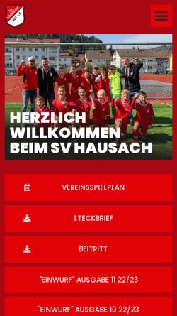 Vorschau der mobilen Webseite svhausach.de, SV Hausach - Fußball im Kinzigtal