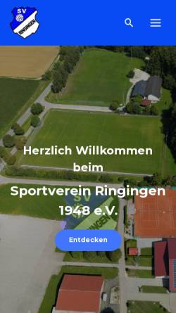 Vorschau der mobilen Webseite www.sportverein-ringingen.de, SV Ringingen 1948 e.V.
