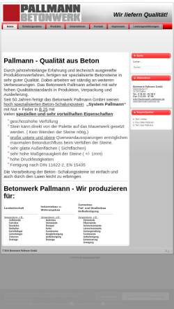 Vorschau der mobilen Webseite www.betonwerk-pallmann.de, Betonwerk Pallmann GmbH