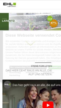 Vorschau der mobilen Webseite www.ehl.de, EHL Aktiengesellschaft