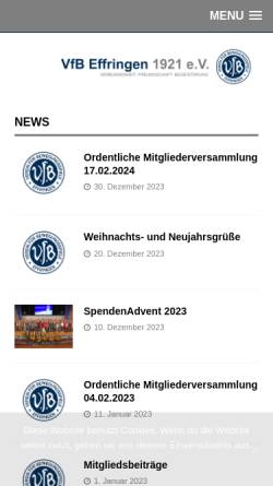 Vorschau der mobilen Webseite www.vfb-effringen.de, VfB Effringen