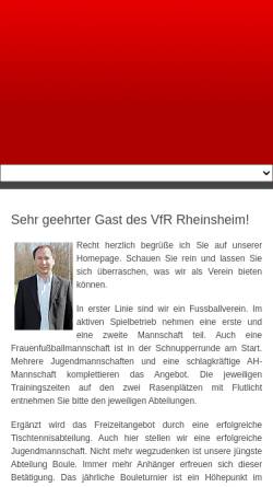 Vorschau der mobilen Webseite www.vfr-rheinsheim.de, VfR Rheinsheim 1945 e.V.