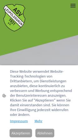 Vorschau der mobilen Webseite www.asv-leupoldsgruen.de, ASV Leupoldsgrün