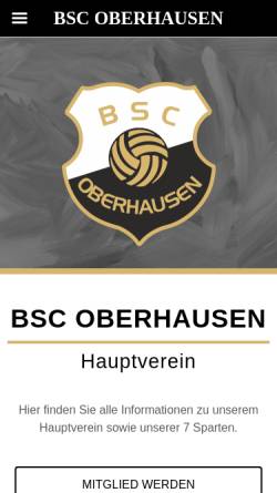 Vorschau der mobilen Webseite www.bsc-oberhausen.de, BSC Oberhausen e.V.