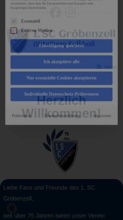 Vorschau der mobilen Webseite www.sc-fussball.de, 1. SC Gröbenzell