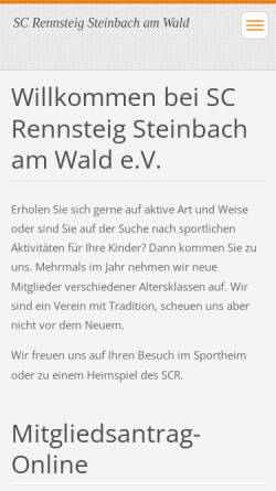 Vorschau der mobilen Webseite scrennsteig.webnode.com, SC Rennsteig Steinbach am Wald e.V.