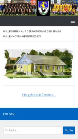 Vorschau der mobilen Webseite spvgg-willenhofen.de, SpVgg Willenhofen-Herrnried e.V.
