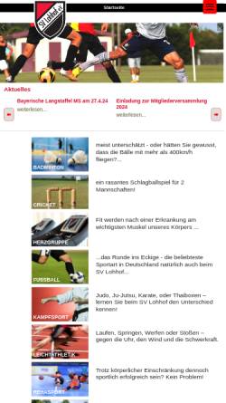 Vorschau der mobilen Webseite www.svlohhof.de, SV Lohhof