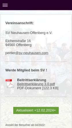 Vorschau der mobilen Webseite www.sv-neuhausen.com, SV Neuhausen Offenberg