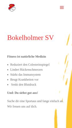 Vorschau der mobilen Webseite www.bokelholmersv.de, Bokelholmer Sportverein 1947