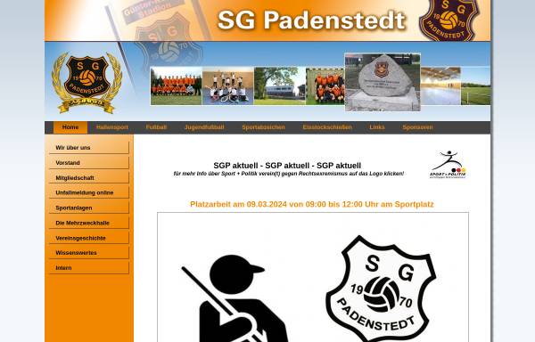 Vorschau von www.sg-padenstedt.de, SG Padenstedt