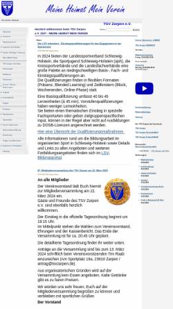 Vorschau der mobilen Webseite www.tsvzarpen.de, TSV Zarpen e.V.
