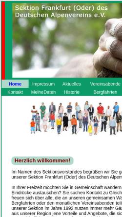 Vorschau der mobilen Webseite www.alpenverein-ffo.de, DAV Sektion Frankfurt/Oder