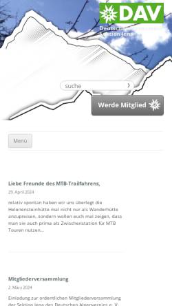 Vorschau der mobilen Webseite www.alpenverein-jena.de, DAV Sektion Jena