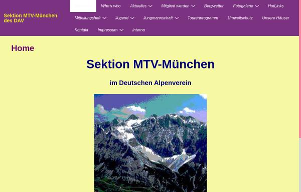 Vorschau von www.mtvalpin.de, DAV Sektion MTV München