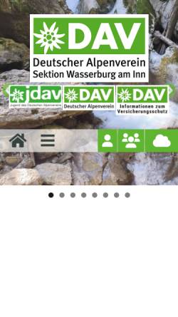 Vorschau der mobilen Webseite www.alpenverein-wasserburg.de, DAV Sektion Wasserburg am Inn