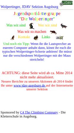 Vorschau der mobilen Webseite www.wolpix.de, JDAV Sektion Augsburg Kinderklettergruppe Wolpertinger