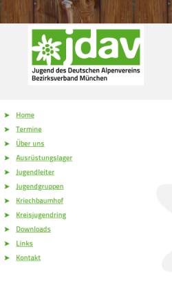 Vorschau der mobilen Webseite www.jdav-muenchen.de, JDAV Sektion München