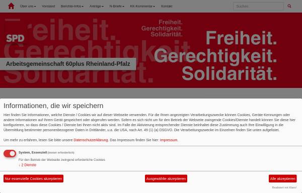 Vorschau von www.ag60plus-rlp.de, Arbeitsgemeinschaft SPD 60plus in Rheinland-Pfalz
