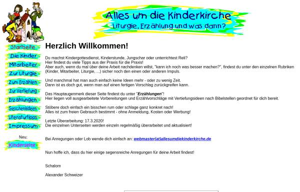 Vorschau von www.allesumdiekinderkirche.de, Alles um die Kinderkirche