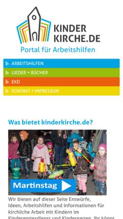 Vorschau der mobilen Webseite www.kinderkirche.de, Kinderkirche