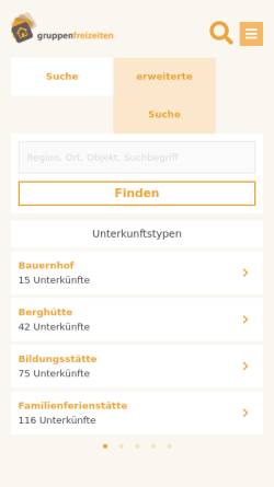 Vorschau der mobilen Webseite www.gruppenfreizeiten.de, Gruppenfreizeiten-Hilfe