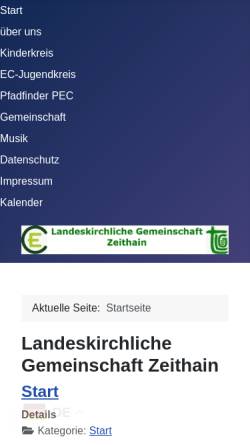 Vorschau der mobilen Webseite www.ec-zeithain.de, EC-Jugendarbeit Zeithain