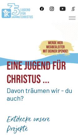 Vorschau der mobilen Webseite www.yfc.de, Jugend für Christus Deutschland