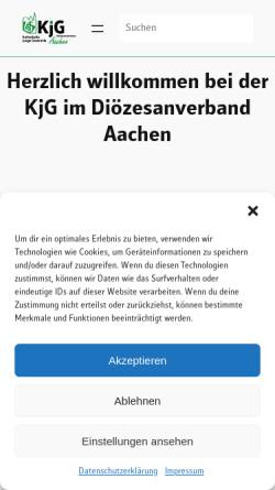 Vorschau der mobilen Webseite www.kjg-aachen.de, KJG Diözesanverband Aachen