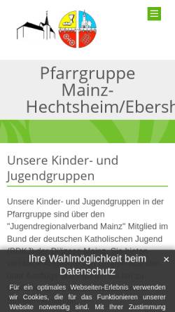 Vorschau der mobilen Webseite www.kjhminis.de, St. Pankratius, Mainz-Hechtsheim