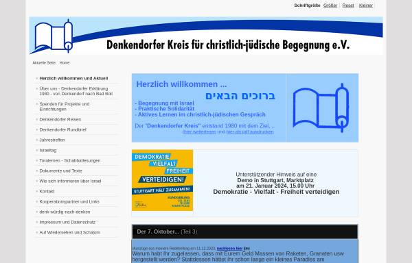 Vorschau von www.denkendorfer-kreis.de, Denkendorfer-Kreis für christlich-jüdische Begegnung
