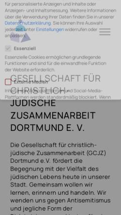 Vorschau der mobilen Webseite www.gcjz-dortmund.de, Dortmund - Gesellschaft für Christlich-Jüdische Zusammenarbeit