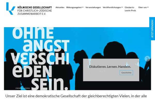 Vorschau von www.koelnische-gesellschaft.de, Kölnische Gesellschaft für christlich-jüdische Zusammenarbeit