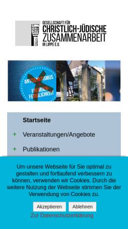 Vorschau der mobilen Webseite www.gfcjz-lippe.de, Lippe - Gesellschaft für Christlich-Jüdischer Zusammenarbeit