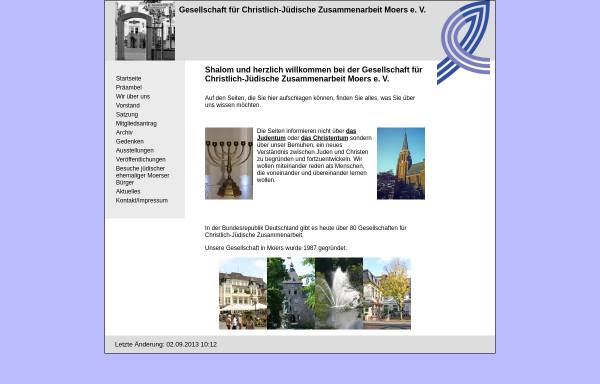 Vorschau von www.gcjz-moers.de, Moers - Gesellschaft für Christlich-Jüdische Zusammenarbeit