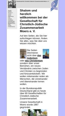 Vorschau der mobilen Webseite www.gcjz-moers.de, Moers - Gesellschaft für Christlich-Jüdische Zusammenarbeit