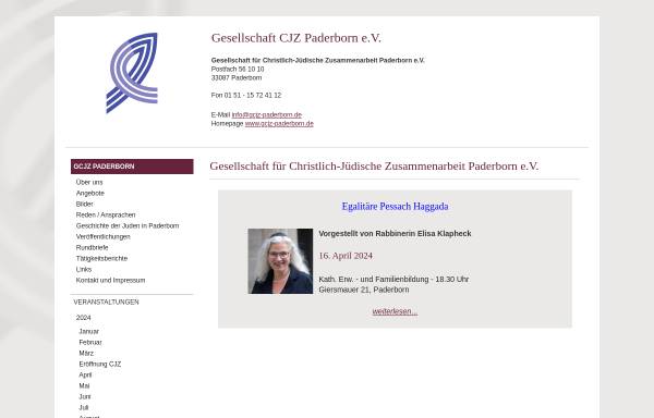 Vorschau von www.gcjz-paderborn.de, Paderborn - Gesellschaft für christlich-jüdische Zusammenarbeit