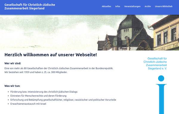 Vorschau von www.cjz-siegen.de, Siegerland - Gesellschaft für Christlich-Jüdische Zusammenarbeit