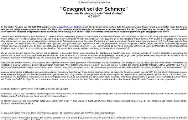 Vorschau von www.schmidt-salomon.de, Gesegnet sei der Schmerz