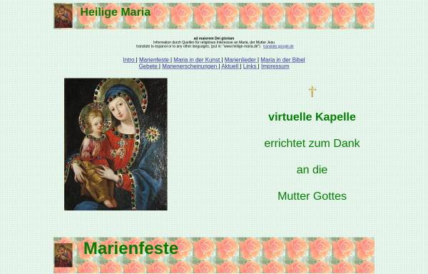Vorschau von www.heilige-maria.de, Die Heilige Maria