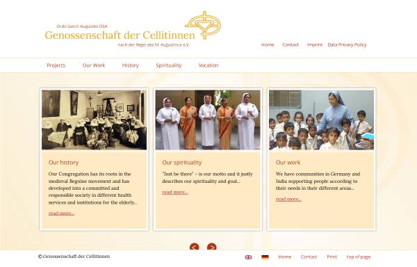 Vorschau von www.cellitinnen-osa.de, Genossenschaft der Cellitinnen - Augustinerinnen