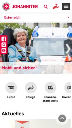 Vorschau der mobilen Webseite www.johanniter.at, Johanniter Österreich