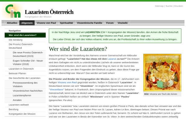 Vorschau von www.lazaristen.at, Lazaristen - Congregation der Mission