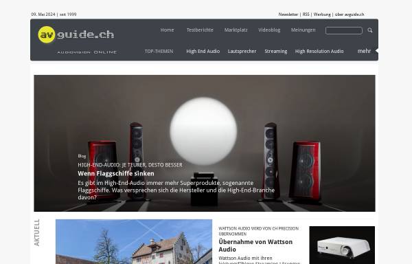Vorschau von www.avguide.ch, AVGuide - Onlinemagazin für AudioVision